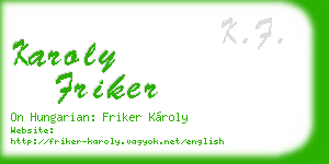 karoly friker business card